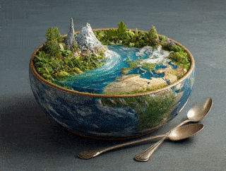 The earth turned into a spinning bowl of soup